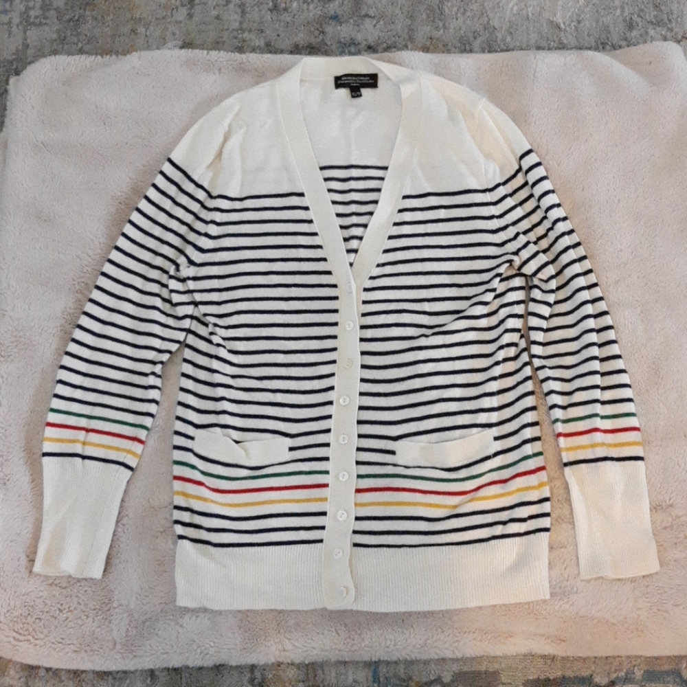 Hudson Bay Stripes Cashmere Cardigan